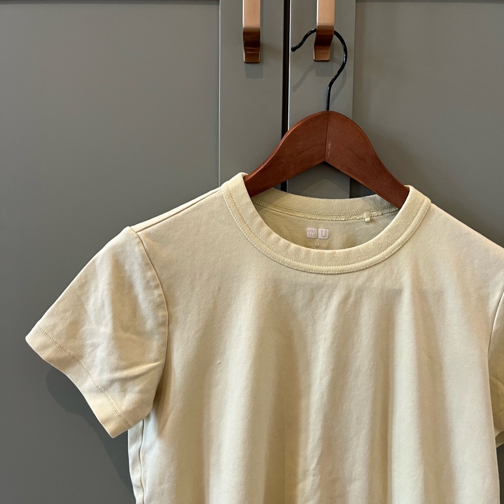 Uniqlo yellow classic crew neck tee